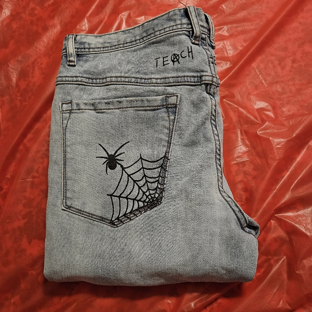 Rogue Printed Light Wash Skinny Jean 34 Waist - Picture 6 of 12